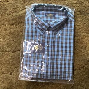 Club Room Blue and Black Casual Button Down Shirt